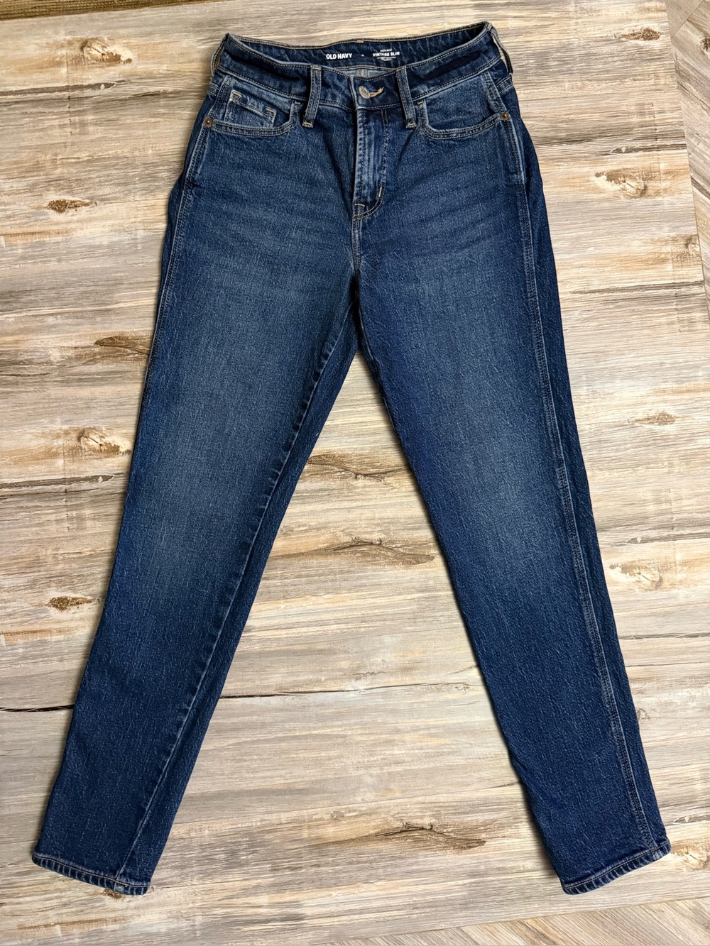 Old Navy Jeans Women’s 0 Dark Blue High Rise Vintage Slim Secret-Smooth Pockets